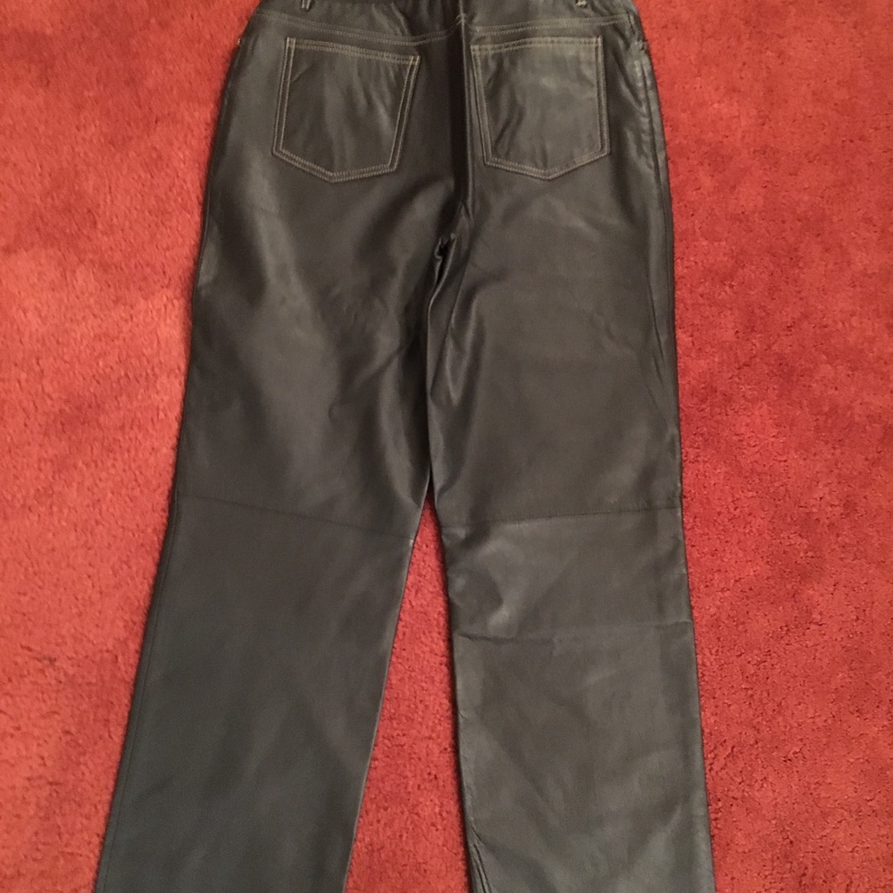 Blue Leather Pants
